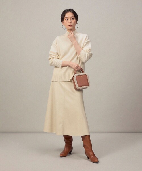 セール】MUSICカシミヤ混ハイネックプルオーバーニット（ニット