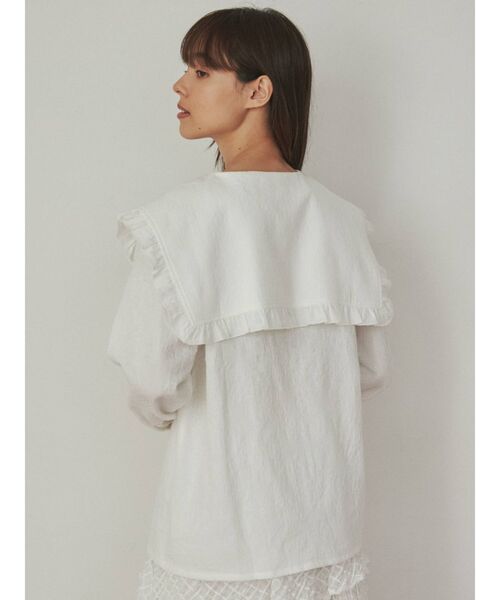 merry jenny(メリージェニー)の「floral コットンbigカラーブラウス(シャツ/ブラウス・レディース・アイボリー/オフホワイト/ブラック・FREE)」の4枚目の写真