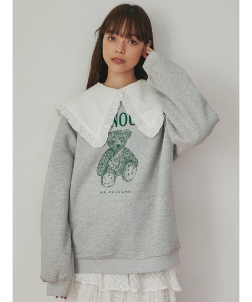 merry jenny(メリージェニー)の「floral コットンbigカラーブラウス(シャツ/ブラウス・レディース・アイボリー/オフホワイト/ブラック・FREE)」の6枚目の写真