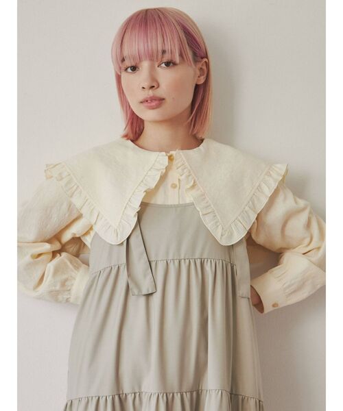 merry jenny(メリージェニー)の「floral コットンbigカラーブラウス(シャツ/ブラウス・レディース・アイボリー/オフホワイト/ブラック・FREE)」の10枚目の写真