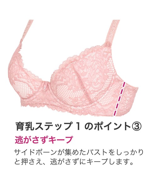 BRADELIS NEWYORK（ブラデリスニューヨーク）の「ウェンディステップ1ブラ 22A1 ブラデリス 育乳補整 補正下着（ブラジャー・レディース・ピンク/ネイビー/ブラック・C75/D65/D70/D75/E75/B70/E70/F75/C70/B75/E65/F65/F70/C65）」の8枚目の写真