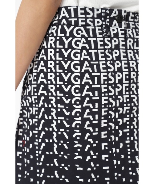 PEARLY GATES ロゴスカート 白黒 Peストレッチサッカーギンガム ラップスカート | PEARLY GATES