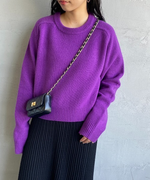 THE SHINZONE（ザ　シンゾーン）の「[THE SHINZONE/ザ シンゾーン] ショート丈クルーネックニット（ニット/セーター・レディース・パープル/イエロー/ブラウン・F）」の20枚目の写真