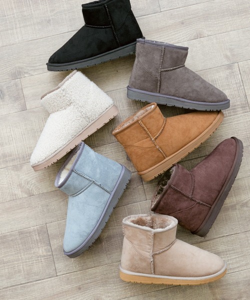 mooimooi（モーイモーイ）の「撥水ショート ムートンブーツ（ブーツ・レディース・チャコールグレー/ブラック/ダークブラウン/ベージュ/ブルー/キャメル/アイボリー系・LL/3L/4L/S/M/L）」の15枚目の写真