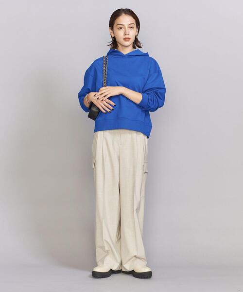 BEAUTY&YOUTH UNITED ARROWS（ビューティーアンドユースユナイテッドアローズ）の「コットンブレンド ショート スウェット パーカー（パーカー・レディース・ダークグレー/オフホワイト/コバルトブルー・FREE）」の14枚目の写真