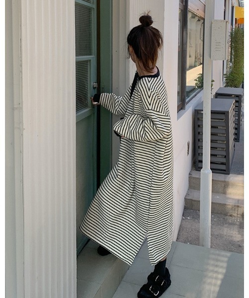 Ritzy（リッツィー）の「Aライン リンガーボーダーワンピース（ワンピース・レディース・ホワイト/ブラック・FREE）」の12枚目の写真