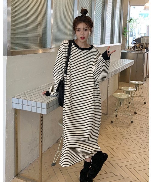 Ritzy（リッツィー）の「Aライン リンガーボーダーワンピース