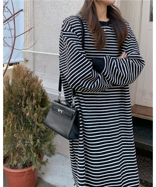 Ritzy（リッツィー）の「Aライン リンガーボーダーワンピース