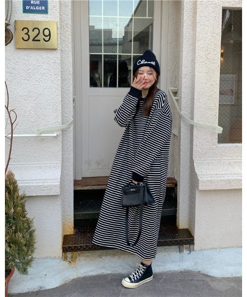 Ritzy（リッツィー）の「Aライン リンガーボーダーワンピース（ワンピース・レディース・ホワイト/ブラック・FREE）」の17枚目の写真