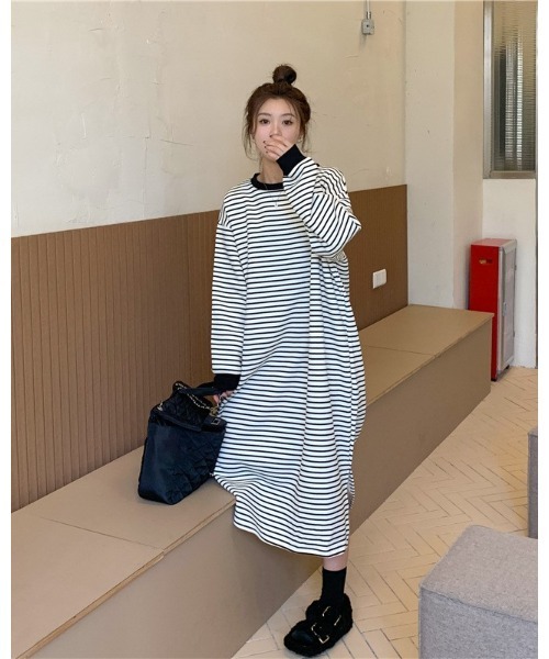 Ritzy（リッツィー）の「Aライン リンガーボーダーワンピース