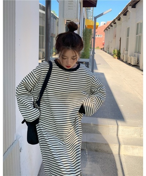 Ritzy（リッツィー）の「Aライン リンガーボーダーワンピース（ワンピース・レディース・ホワイト/ブラック・FREE）」の16枚目の写真