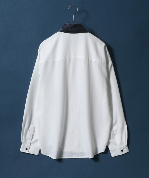 ANPAS(アンパス)の「Georgette Oversize Balloon Sleeve Scarf Collar Shirt/ジョーゼット オーバーサイズ バルーンスリーブ スカーフ襟 ボウタイ襟 シャツ(シャツ/ブラウス・メンズ・ホワイト/ブラック/ホワイト系その他・M/L)」の16枚目の写真