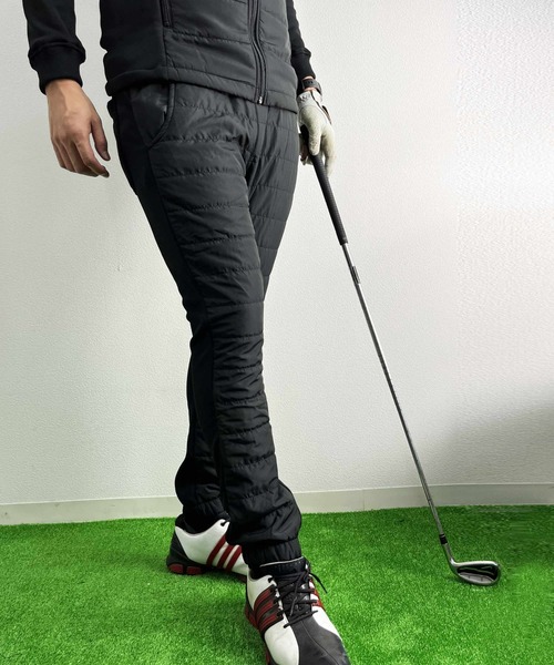ARCADE（アーケード）の「エコダウンジョガーパンツ/表側エコダウン×裏側スウェット裏地シャギーボアフリース素材 ゴルフパンツ（ゴルフグッズ・メンズ・ブラック/カーキ/ベージュ/ネイビー/ホワイト・L/3L/M/LL）」の20枚目の写真