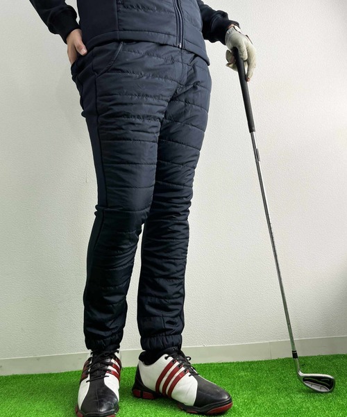 ARCADE（アーケード）の「エコダウンジョガーパンツ/表側エコダウン×裏側スウェット裏地シャギーボアフリース素材 ゴルフパンツ（ゴルフグッズ・メンズ・ブラック/カーキ/ベージュ/ネイビー/ホワイト・L/3L/M/LL）」の21枚目の写真