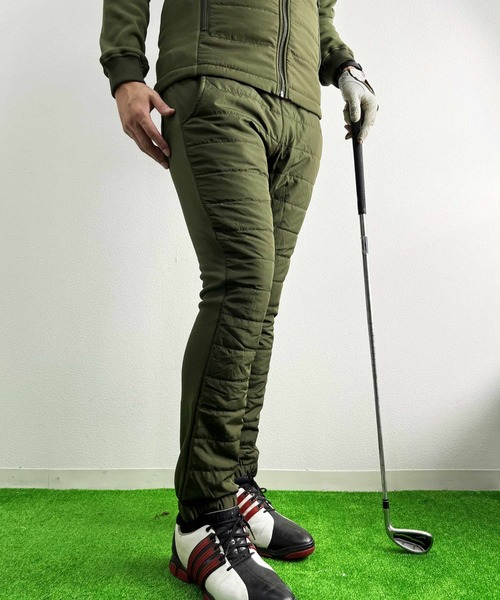 ARCADE（アーケード）の「エコダウンジョガーパンツ/表側エコダウン×裏側スウェット裏地シャギーボアフリース素材 ゴルフパンツ（ゴルフグッズ・メンズ・ブラック/カーキ/ベージュ/ネイビー/ホワイト・L/3L/M/LL）」の22枚目の写真