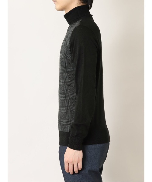 Alexander Julian(アレキサンダージュリアン)の「アレキサンダージュリアンメンズ/ALEXANDER JULIAN:MEN ウォッシャブル ウール混チェック タートルニット(ニット/セーター・メンズ・ブラック・X-LARGE/LARGE/MEDIUM)」の8枚目の写真