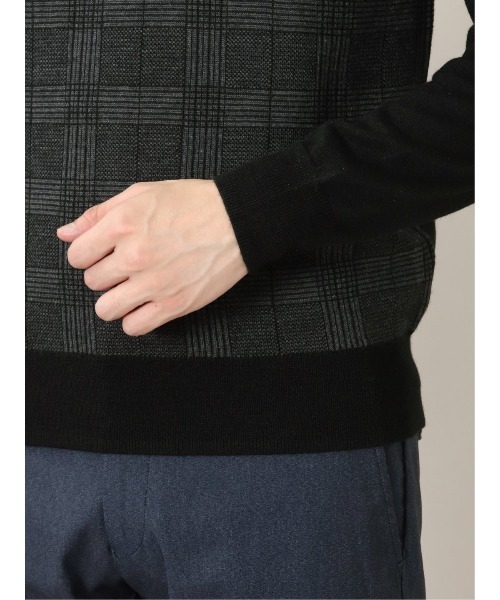 Alexander Julian(アレキサンダージュリアン)の「アレキサンダージュリアンメンズ/ALEXANDER JULIAN:MEN ウォッシャブル ウール混チェック タートルニット(ニット/セーター・メンズ・ブラック・X-LARGE/LARGE/MEDIUM)」の11枚目の写真