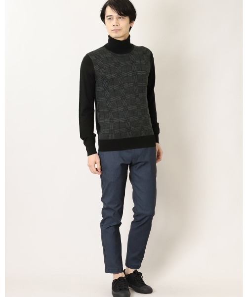 Alexander Julian(アレキサンダージュリアン)の「アレキサンダージュリアンメンズ/ALEXANDER JULIAN:MEN ウォッシャブル ウール混チェック タートルニット(ニット/セーター・メンズ・ブラック・X-LARGE/LARGE/MEDIUM)」の13枚目の写真