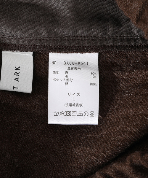 BALLAST ARK（バラストアーク）の「BALLAST ARK / バラストアーク：LINEN WOOL EASY PANTS：BA06-P001[AST]（その他パンツ・メンズ・ブラック/ブラウン・M/L）」の19枚目の写真