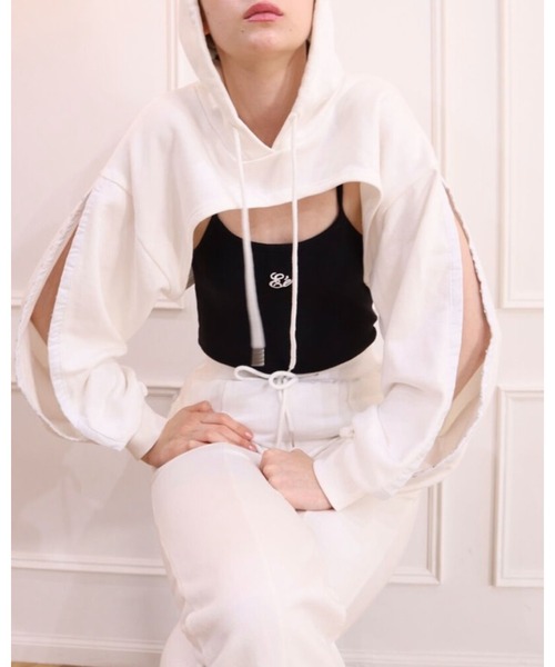 epine（エピヌ）の「Ee cropped hoodie（パーカー・レディース・ホワイト・FREE）」の6枚目の写真