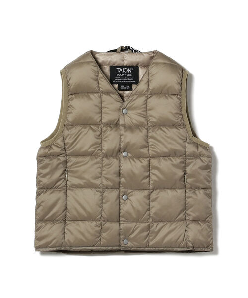 B:MING by BEAMS（ビーミングバイビームス）の「TAION / Vネックボタン インナーダウンベスト（100～140cm）（ベスト・キッズ・ベージュ/ミント/チャコールグレー・100/110/120/130/140）」の10枚目の写真