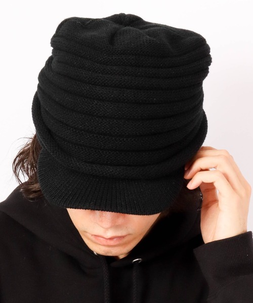 FUNALIVE（ファンアライブ）の「NAKASHIMA SELECT つば付きニットキャップ（ニットキャップ/ビーニー・メンズ・レッド/チャコール/ブラック系その他2/ブラック系その他3/ブラウン系その他2/ブラウン系その他3/ベージュ系その他2/ベージュ系その他3/ベージュ/ネイビー/ブラック/チャコールグレー/ネイビー系/ネイビー系1/ネイビー系2/ネイビー系3/ブラック系その他/グレー系その他/レッド系その他/ブラック系その他4/ブラウン系その他/ベージュ系その他/ブラウン・FREE）」の3枚目の写真