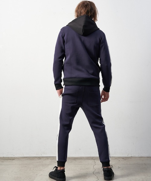 STUD MUFFIN（スタッドマフィン）の「mpa3049-TRストレッチポンチヘビージェルプリント バイカラージップパーカー（パーカー・メンズ・ミックスグレー/ブラック・4/2/3）」の11枚目の写真