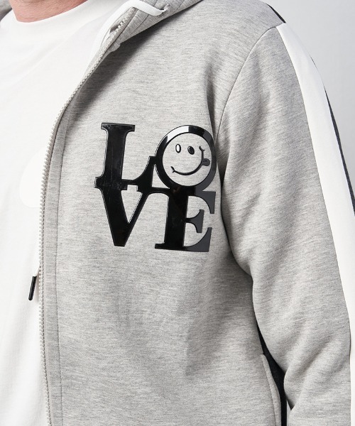 STUD MUFFIN（スタッドマフィン）の「mpa3049-TRストレッチポンチヘビージェルプリント バイカラージップパーカー（パーカー・メンズ・ミックスグレー/ブラック・4/2/3）」の22枚目の写真
