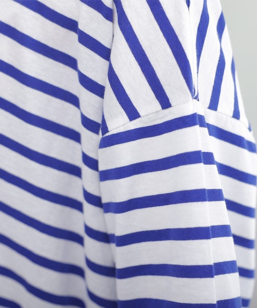 ElegChic(エレグシック)の「BIGボーダー ロング スリーブTシャツ(Tシャツ/カットソー・レディース・ホワイト×グレー/ホワイト×ブラック/ホワイト×ブルー・M~L/LL~3L/4L~5L)」の17枚目の写真