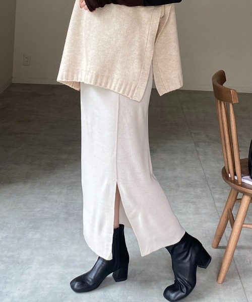 She's Closet(シーズクローゼット)の「マルチウェイハイウエストタイトニットロングナロースカート(スカート・レディース・ブルー/アイボリー/ブラック/グリーン/ピンク/オレンジ・FREE)」の2枚目の写真