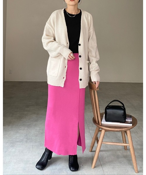 She's Closet(シーズクローゼット)の「マルチウェイハイウエストタイトニットロングナロースカート(スカート・レディース・ブルー/アイボリー/ブラック/グリーン/ピンク/オレンジ・FREE)」の10枚目の写真