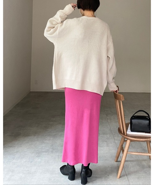 She's Closet(シーズクローゼット)の「マルチウェイハイウエストタイトニットロングナロースカート(スカート・レディース・ブルー/アイボリー/ブラック/グリーン/ピンク/オレンジ・FREE)」の11枚目の写真