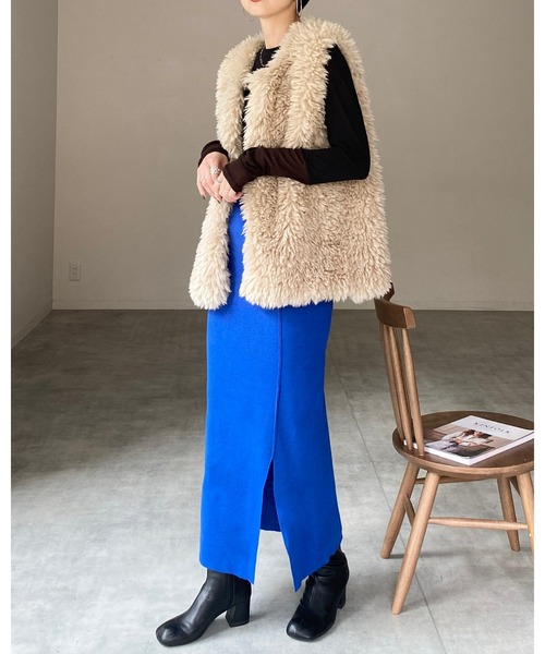 She's Closet(シーズクローゼット)の「マルチウェイハイウエストタイトニットロングナロースカート(スカート・レディース・ブルー/アイボリー/ブラック/グリーン/ピンク/オレンジ・FREE)」の12枚目の写真