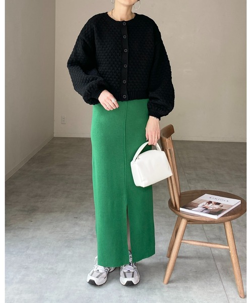 She's Closet(シーズクローゼット)の「マルチウェイハイウエストタイトニットロングナロースカート(スカート・レディース・ブルー/アイボリー/ブラック/グリーン/ピンク/オレンジ・FREE)」の14枚目の写真