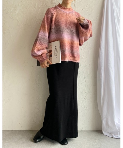 She's Closet(シーズクローゼット)の「マルチウェイハイウエストタイトニットロングナロースカート(スカート・レディース・ブルー/アイボリー/ブラック/グリーン/ピンク/オレンジ・FREE)」の17枚目の写真