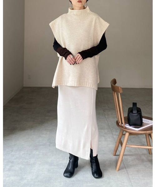 She's Closet(シーズクローゼット)の「マルチウェイハイウエストタイトニットロングナロースカート(スカート・レディース・ブルー/アイボリー/ブラック/グリーン/ピンク/オレンジ・FREE)」の21枚目の写真