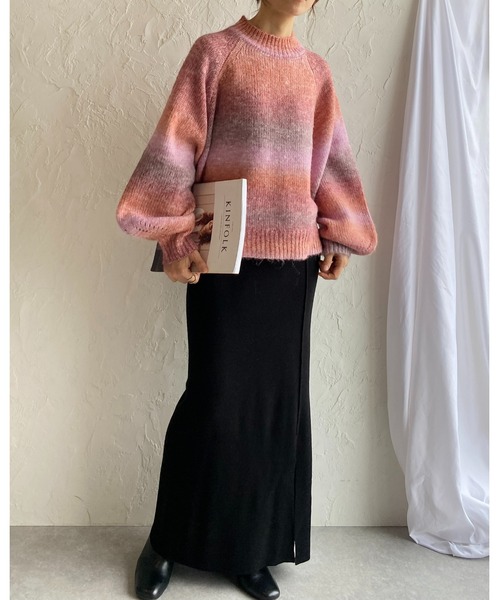 madameHcloset ウールスカート セール】マルチウェイハイウエストタイトニットロングナロー