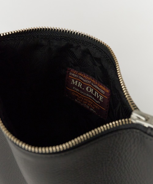 MR.OLIVE（ミスターオリーブ）の「MR.OLIVE/ミスターオリーブ WATER PROOF WASHABLE LEATHER / ZIPPER SMALL SACOCHE（ショルダーバッグ・メンズ・ブラック/ブラウン・FREE）」の14枚目の写真