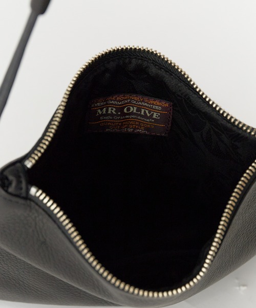 MR.OLIVE（ミスターオリーブ）の「MR.OLIVE/ミスターオリーブ WATER PROOF WASHABLE LEATHER / ZIPPER SMALL SACOCHE（ショルダーバッグ・メンズ・ブラック/ブラウン・FREE）」の15枚目の写真