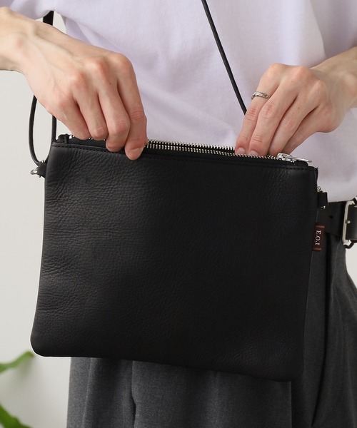 MR.OLIVE（ミスターオリーブ）の「MR.OLIVE/ミスターオリーブ WATER PROOF WASHABLE LEATHER / ZIPPER SMALL SACOCHE（ショルダーバッグ・メンズ・ブラック/ブラウン・FREE）」の21枚目の写真