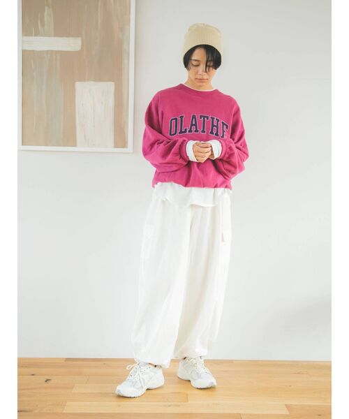 Ungrid(アングリッド)の「ラウンドロングスリーブTee(Tシャツ/カットソー・レディース・ブラック/オフホワイト・FREE)」の14枚目の写真