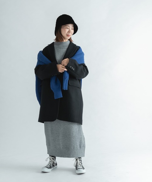 FORK&SPOON（フォークアンドスプーン）の「FORK&SPOON　タートルニットワンピース（ワンピース・レディース・グレー/ネイビー・1/2）」の15枚目の写真