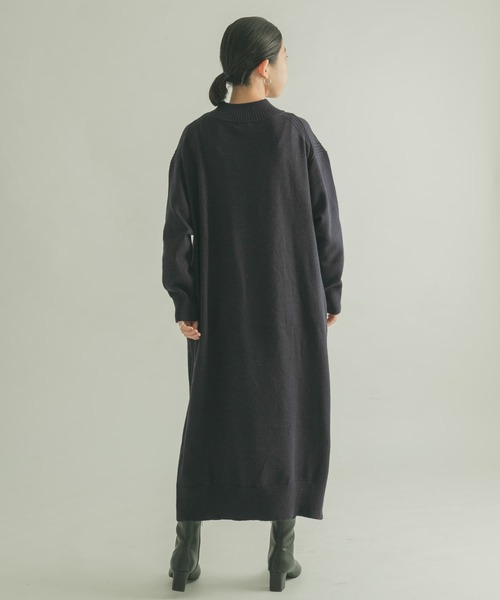 FORK&SPOON（フォークアンドスプーン）の「FORK&SPOON　タートルニットワンピース（ワンピース・レディース・グレー/ネイビー・1/2）」の22枚目の写真