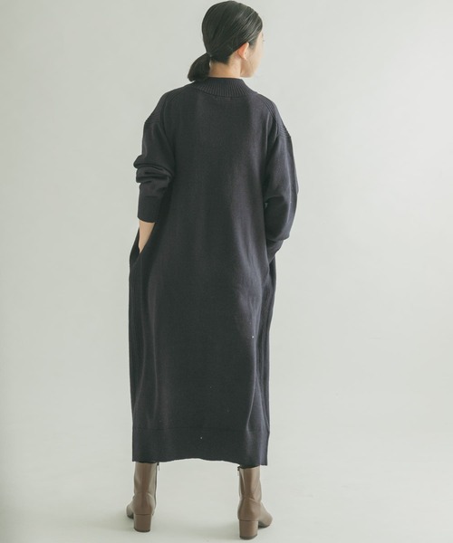 FORK&SPOON（フォークアンドスプーン）の「FORK&SPOON　タートルニットワンピース（ワンピース・レディース・グレー/ネイビー・1/2）」の16枚目の写真