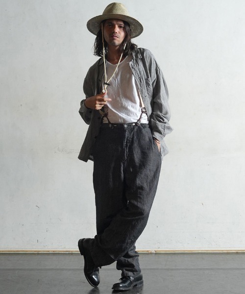 EGO TRIPPING（エゴトリッピング）の「ms5177- FRENCH WORK LINENJACKET シャツ（シャツ/ブラウス・メンズ・ライトグレー/サンドグレー・46/48）」の8枚目の写真