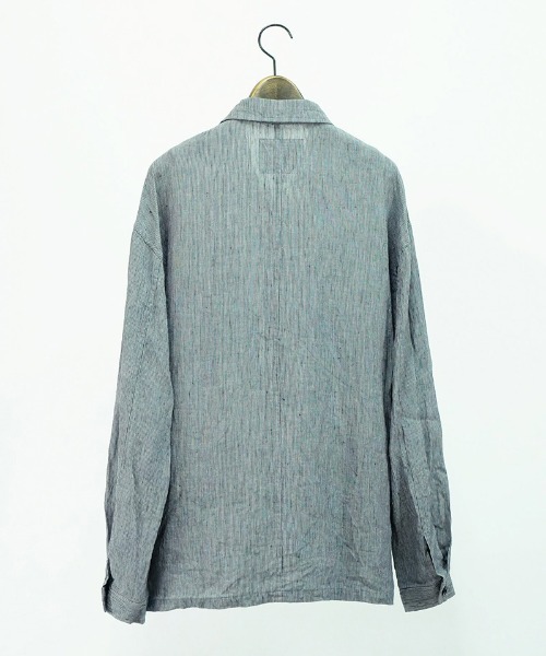 EGO TRIPPING（エゴトリッピング）の「ms5177- FRENCH WORK LINENJACKET シャツ（シャツ/ブラウス・メンズ・ライトグレー/サンドグレー・46/48）」の10枚目の写真