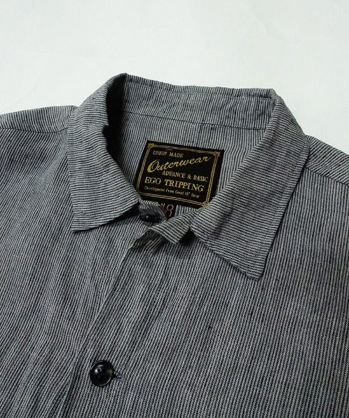 EGO TRIPPING（エゴトリッピング）の「ms5177- FRENCH WORK LINENJACKET シャツ（シャツ/ブラウス・メンズ・ライトグレー/サンドグレー・46/48）」の6枚目の写真