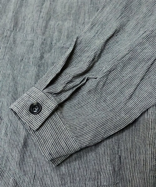 EGO TRIPPING（エゴトリッピング）の「ms5177- FRENCH WORK LINENJACKET シャツ（シャツ/ブラウス・メンズ・ライトグレー/サンドグレー・46/48）」の15枚目の写真
