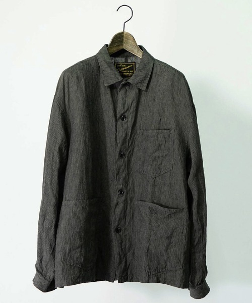 EGO TRIPPING（エゴトリッピング）の「ms5177- FRENCH WORK LINENJACKET シャツ（シャツ/ブラウス・メンズ・ライトグレー/サンドグレー・46/48）」の13枚目の写真