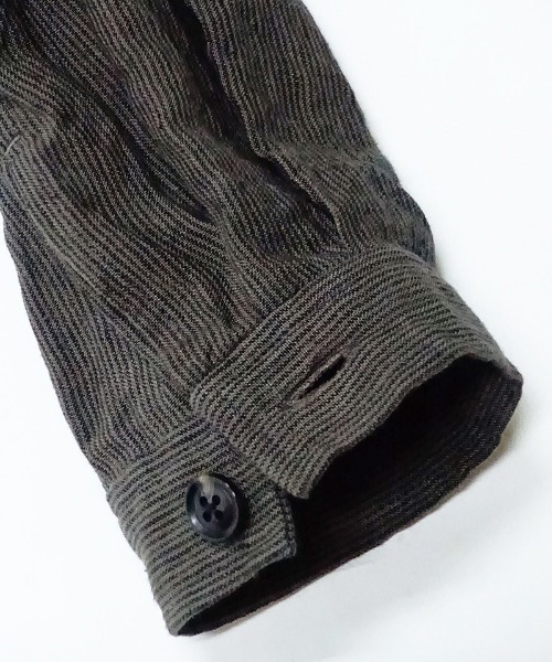 EGO TRIPPING（エゴトリッピング）の「ms5177- FRENCH WORK LINENJACKET シャツ（シャツ/ブラウス・メンズ・ライトグレー/サンドグレー・46/48）」の7枚目の写真